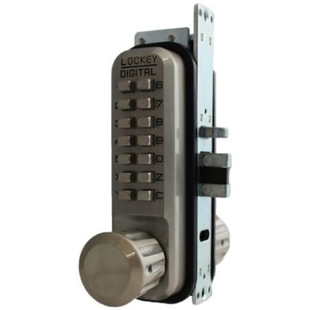Mechanical Keyless Narrow Stile Passage Knob Lock Double Combination Satin Nickel